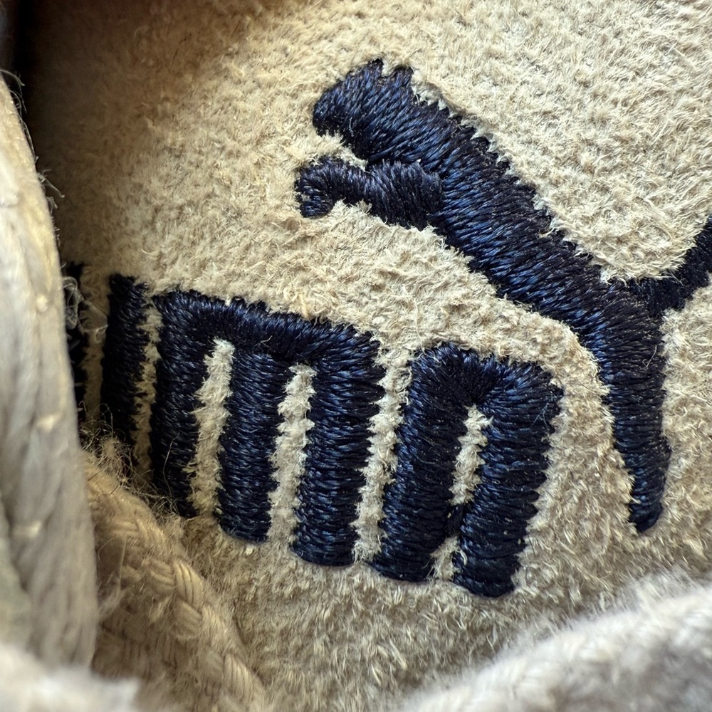 Vintage RARE Puma Speedcat suede Sneakers gray / navy blue sz 8.5 / 39 - Picture 9 of 16